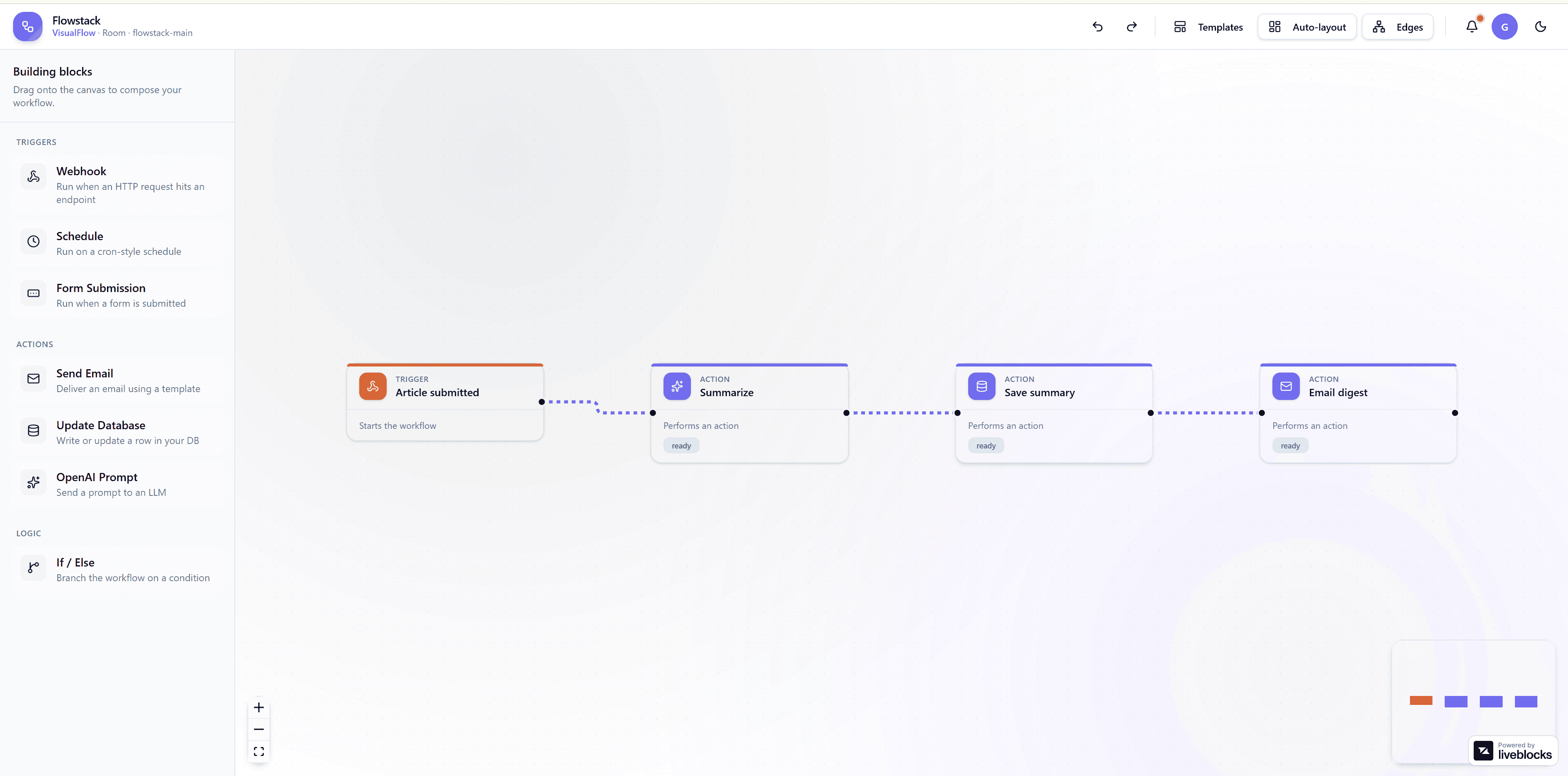 Collaborative React flow diagram with Liveblocks