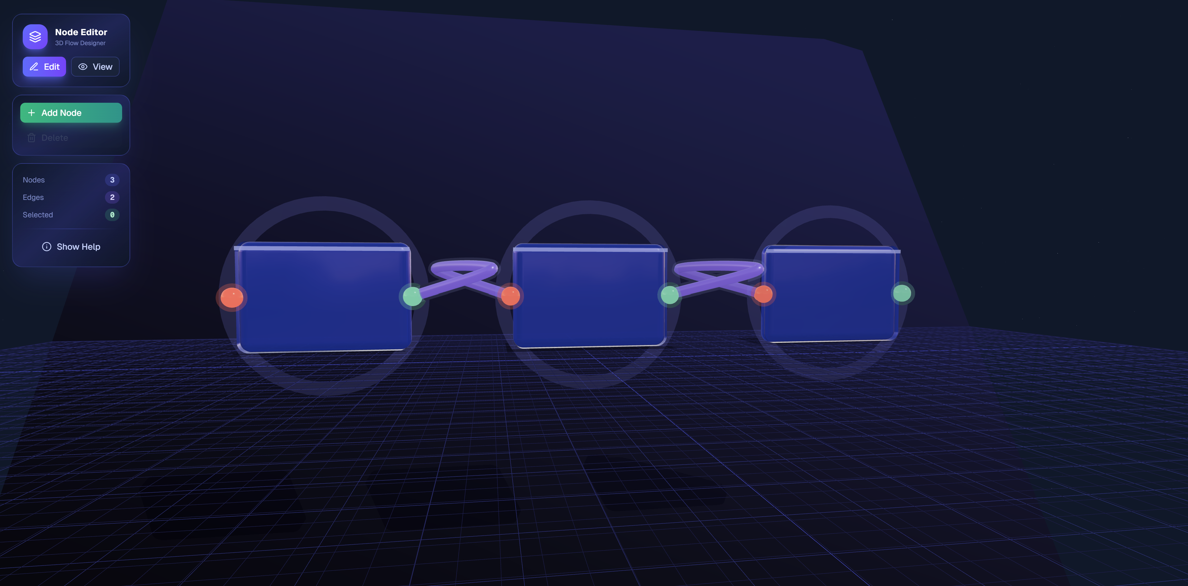 3D ReactFlow Editor